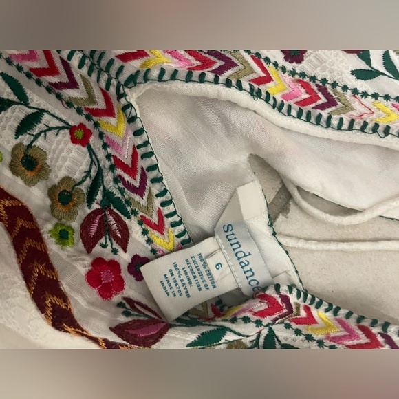 Sundance boho Margarita Embroidered White Maxi Dress wedding guest 6 - Picture 4 of 10